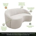 Ver imagem 3 de Sofá Curvo Montserrat 210cm 03 Lugares Bouclé Off White - Nexta Casa
