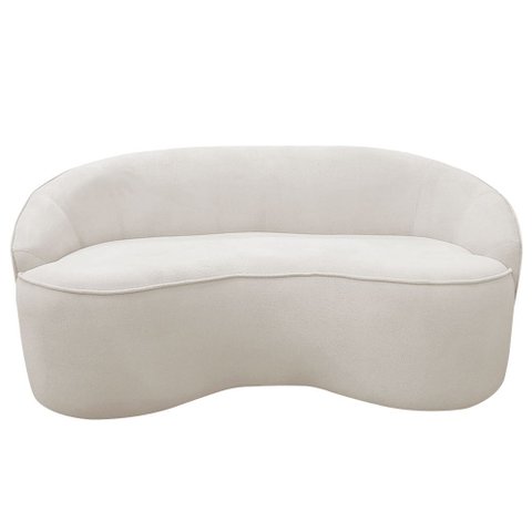 Sofá Curvo Montserrat 210cm 03 Lugares Bouclé Off White - Nexta Casa