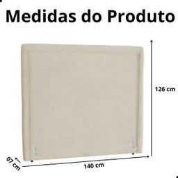 Cabeceira de Cama Box Estofada 140 Cm Casal Stela Veludo - 7