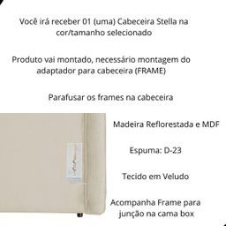 Cabeceira de Cama Box Estofada 140 Cm Casal Stela Veludo - 3