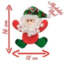 Ver imagem 2 de Kit 15 Enfeites Árvore Natal Pendente Papai Noel Xadrez 16cm