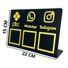 Placa Tripla Pix Instagram Whatsapp Qr Code Acrílico Preto com Dourado 22x15cm - 4
