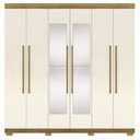 Ver imagem 2 de Guarda Roupa Casal 6 Portas 2g Espelho 218 Cm Nature Champanhe Vlr