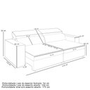 Ver imagem 5 de Sofá Retrátil Reclinável para Sala de Estar Living 218cm Clara M03 Suede Bege - Lyam Decor