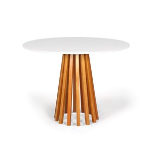 Mesa de Jantar Redonda Talia Amadeirada 100cm - Branco