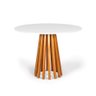 Mesa de Jantar Redonda Talia Amadeirada 100cm - Branco - 1