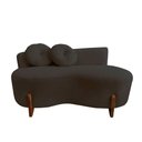 Ver imagem 4 de Namoradeira Sofá Feijão Lounge 120cm Orgânica Suede Marrom