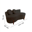 Ver mais imagens de Namoradeira Sofá Feijão Lounge 120cm Orgânica Suede Marrom