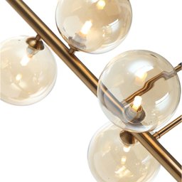 Pendente Abaporu de Metal e Vidro Champagne Bella Iluminação - 5
