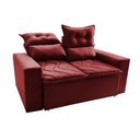 Ver mais imagens de Sofá Retrátil e Reclinável 1.50m Cama Inbox Smal com Bordado Pantográfico Suede Vermelho