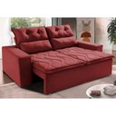 Ver imagem 1 de Sofá Retrátil e Reclinável 1.50m Cama Inbox Smal com Bordado Pantográfico Suede Vermelho