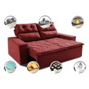 Ver imagem 3 de Sofá Retrátil e Reclinável 1.50m Cama Inbox Smal com Bordado Pantográfico Suede Vermelho
