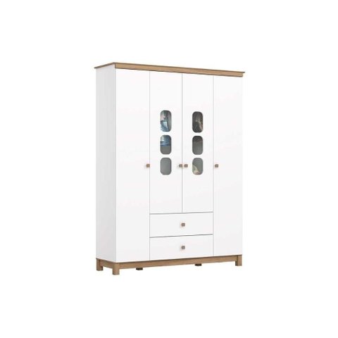 Guarda Roupa 4 Portas Aconchego C/ e 2 Gavetas Branco/jequitiba - Henn