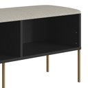 Ver imagem 6 de Banco Sapateira Estofada para Quarto Pé Metal Arlo A10 Nero/dourado - Mpozenato