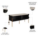 Ver imagem 3 de Banco Sapateira Estofada para Quarto Pé Metal Arlo A10 Nero/dourado - Mpozenato