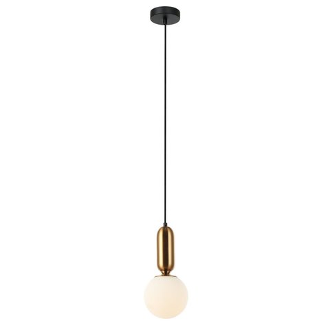 Pendente Metal/Vidro 31,5x15cm Ciuca Bella Iluminação Bronze/Branco