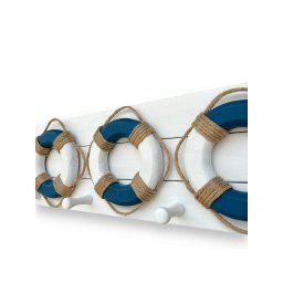 Cabideiro Náutico Bóias Azul Marinho Decoração Casa de Praia - 5