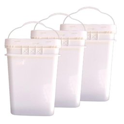 Balde Plast 20l Retang Alimenticio Atóxico C Tampa Remo 4pçs - 1