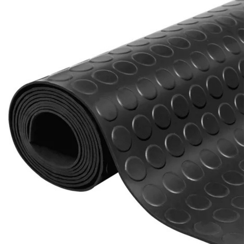 Piso Emborrachado Moeda Preto 3mm X Larg 1m X Comp 5m