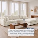 Ver imagem 7 de Sofá de Canto 6 Lugares com Chaise Modulado 280cm com Base em Madeira Maciça Dominique