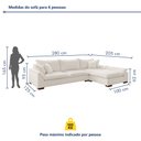 Ver imagem 3 de Sofá de Canto 6 Lugares com Chaise Modulado 280cm com Base em Madeira Maciça Dominique