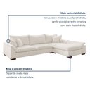 Ver mais imagens de Sofá de Canto 6 Lugares com Chaise Modulado 280cm com Base em Madeira Maciça Dominique Yescasa