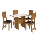 Ver imagem 2 de Conjunto Sala de Jantar Fidelitá Atenas 110cm com 4 Cadeiras Freijó/off-white Assento Preto