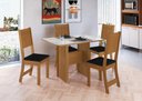 Ver imagem 1 de Conjunto Sala de Jantar Fidelitá Atenas 110cm com 4 Cadeiras Freijó/off-white Assento Preto