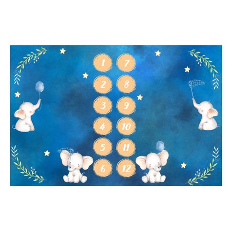 Lençol Cenário Foto Mêsversário Gêmeos Azul Minha Estrelinha