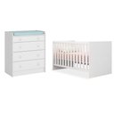 Ver imagem 1 de Quarto de Bebê Cômoda 2523 e Berço Mini Cama 1344 Doce Sonho Branco - Qmovi