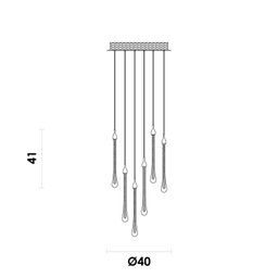 Pendente Goccia 40cm x 41cm LED 6x3w Bivolt OC002L Bella Iluminação - 2