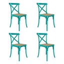 Ver imagem 4 de Conjunto De Mesa Elen Retangular 140X80Cm Preto Com 4 Cadeiras Katrina Azul Turques - Preto