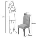 Ver imagem 3 de Cadeira para Mesa de Jantar Apogeu Kit 02 Peças Veludo Liso Capuccino Amêndoa Clean – Lopas