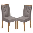 Ver imagem 1 de Cadeira para Mesa de Jantar Apogeu Kit 02 Peças Veludo Liso Capuccino Amêndoa Clean – Lopas