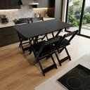 Ver imagem 3 de Kit Mesa 120x70 Dobrável em Madeira Maciça com 4 Cadeiras