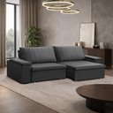 Ver imagem 3 de Sofá 3 Lugares Retrátil Reclinável para Sala 245cm Malfati F04 Veludo Grafite - Lyam Decor