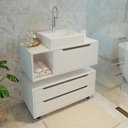 Ver imagem 1 de Conjunto Banheiro com 2 Balcões Brancos - Tecno