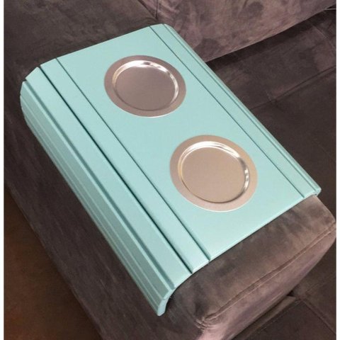 Kit 2 Esteiras Braço de Sofá Azul Bebe Porta Copo