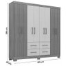 Guarda Roupa Itapema Atualle Casal 8 Portas 4 Gavetas Cor Canelato Rústico 3d Natura Off White - 2