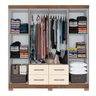 Guarda Roupa Itapema Atualle Casal 8 Portas 4 Gavetas Cor Canelato Rústico 3d Natura Off White - 3