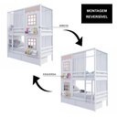 Ver imagem 2 de Beliche Casinha Reta 2 Janelas 2 Gavetas Cortina Branco Rosa