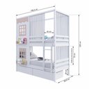 Ver imagem 7 de Beliche Casinha Reta 2 Janelas 2 Gavetas Cortina Branco Rosa