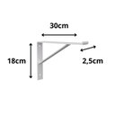 Ver imagem 2 de Kit 12 Mãos Francesas 30x18 Cm para Prateleira de Vidro Branco Aço Nv705vd