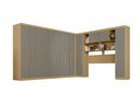 Ver imagem 2 de Guarda-Roupa Casal Modulado de Canto com 13 Portas Espaço para Cama Multimóveis Madeirado/Cinza