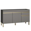 Ver imagem 1 de Balcão Line 3 Portas 1 Gaveta MDP 150cm Cinza Gris Kit'S Paraná