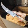 Faca Forjada Cabo de Osso Integral Artesanal 10' Churrasco Aço Inox 420c Bruta - 9