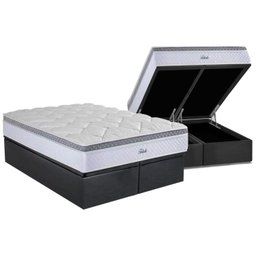 Cama Box Baú King: Colchão Molas Herval MasterPocket Ensacadas Toledo + Base CRC Suede Gray(193x203) - 1