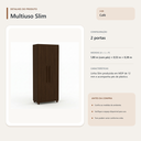 Ver imagem 5 de Armário Multiuso Slim 2 Portas com Prateleiras Café Formimóveis