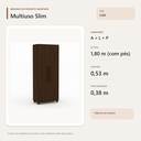 Ver imagem 4 de Armário Multiuso Slim 2 Portas com Prateleiras Café Formimóveis