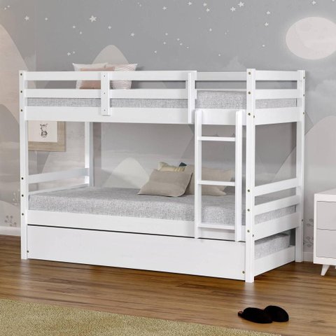 Treliche Solteiro Dreams Madeira Maciça Branco Megamoblia